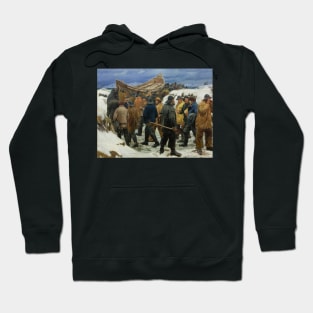 The Lifeboat is Taken through the Dunes - Michael Peter Ancher Hoodie